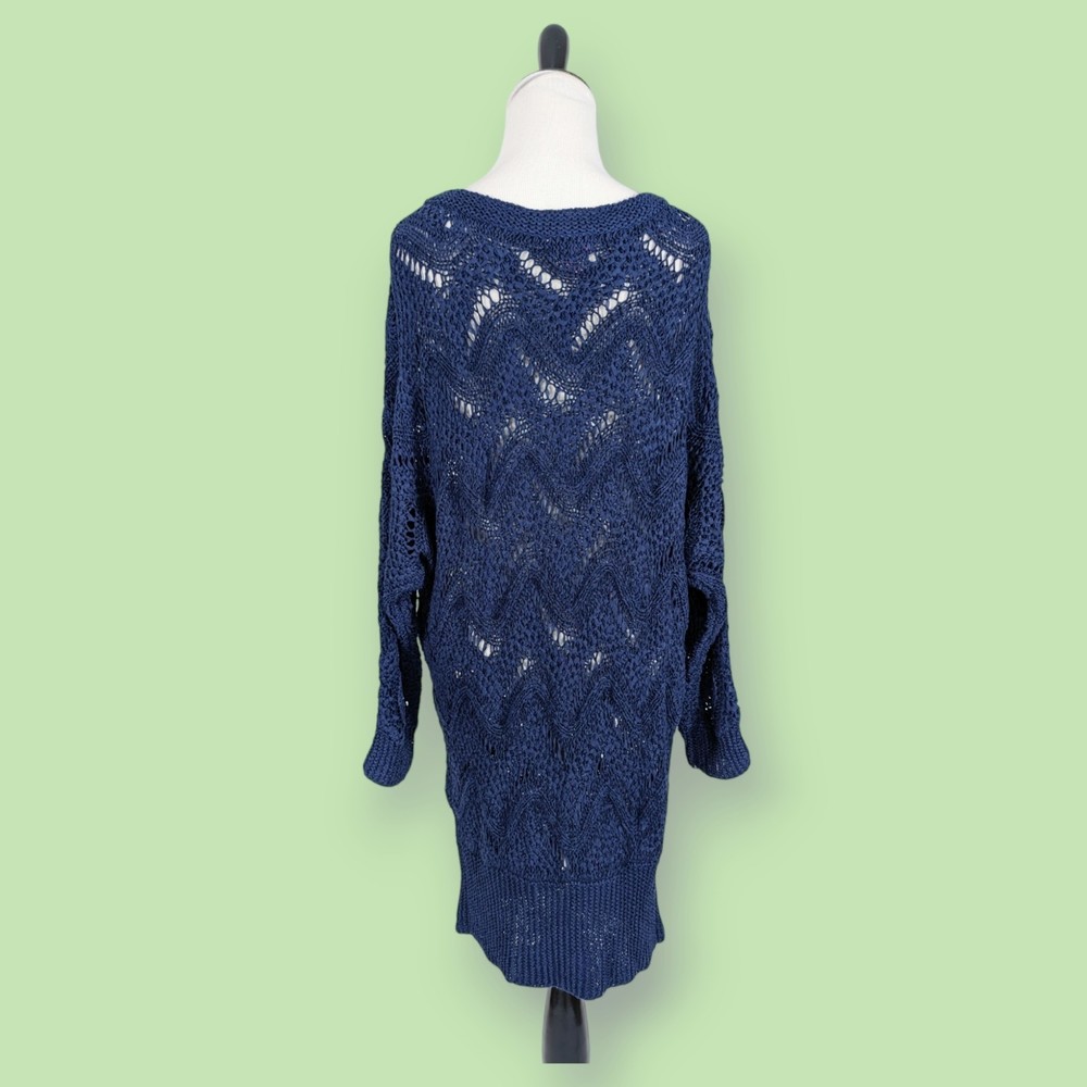 Lilly Pulitzer Women's Open Knit 3/4 Sleeve Larissa blue Sweater Size M/L - Picture 2 of 5